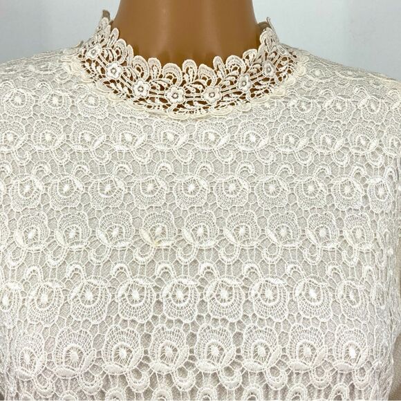 Vintage Angel Trumpet White Lace Blouse Size M - Picture 2 of 8